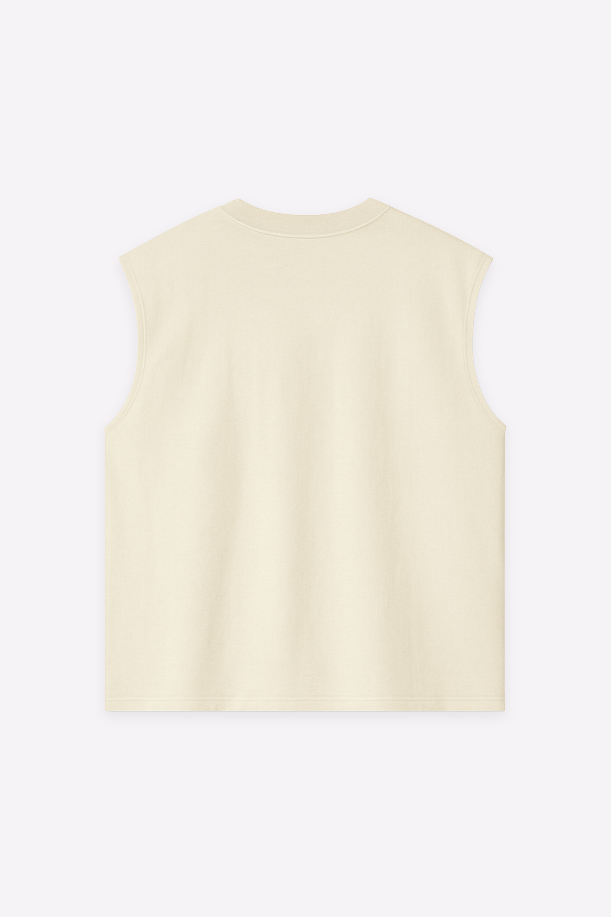 Flat lay back view of the Harper Slein Foundation Tank in OG Off White, displayed on a white background.