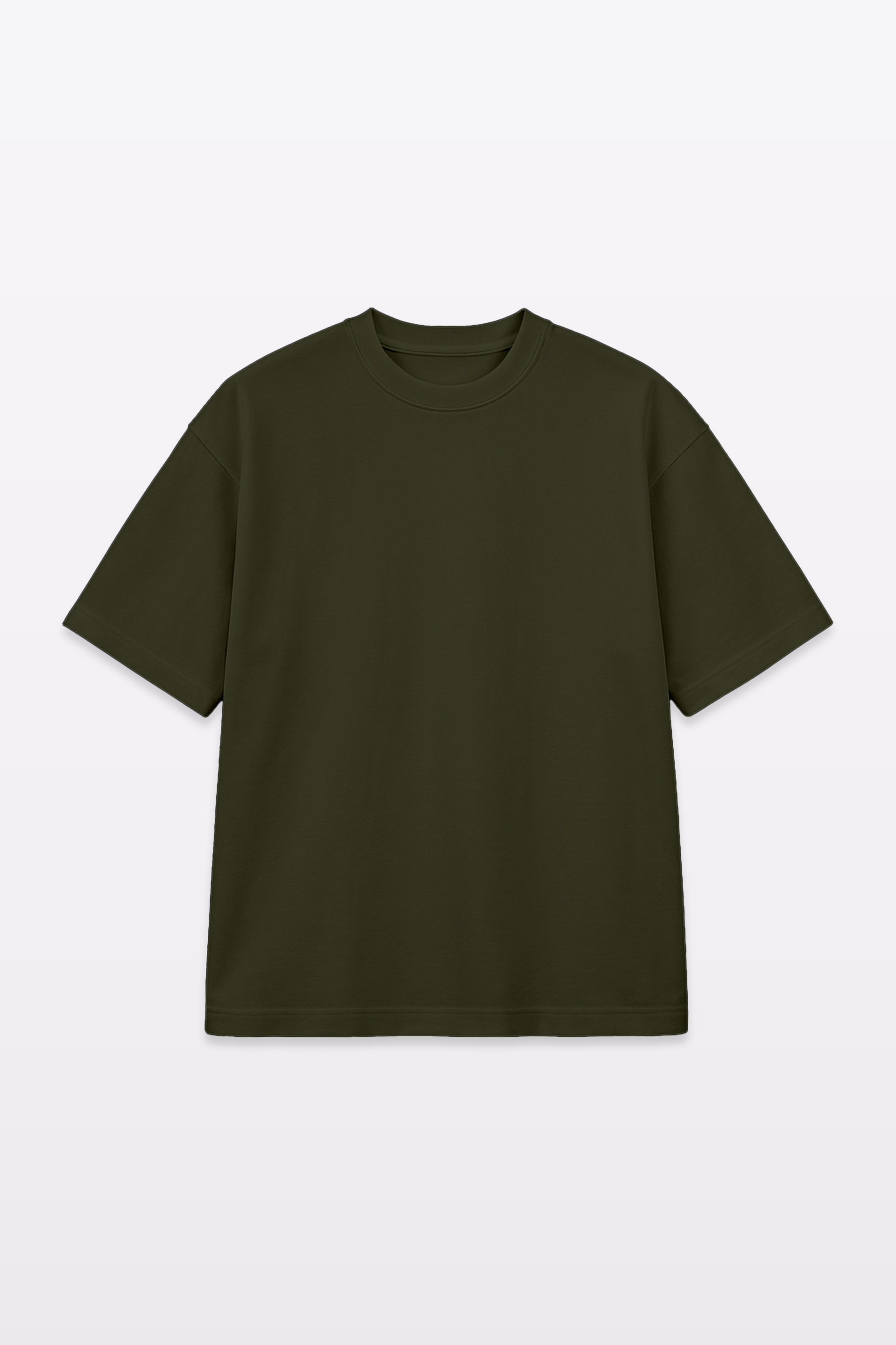 Front flat lay of the Harper Slein oversized t-shirt in Nori Seaweed Green, displayed against a clean white background.
