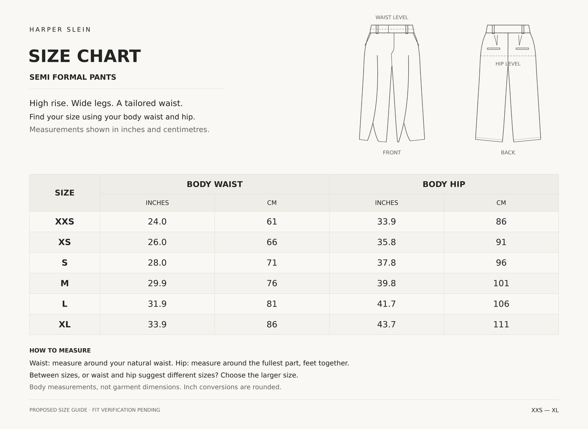 Size chart