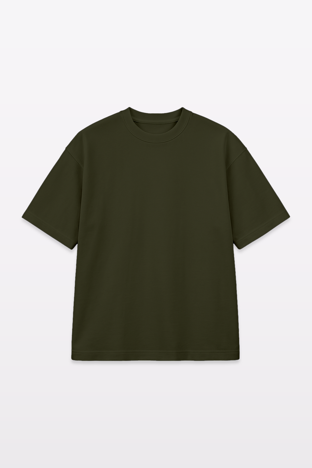 Front flat lay of the Harper Slein oversized t-shirt in Nori Seaweed Green, displayed against a clean white background.