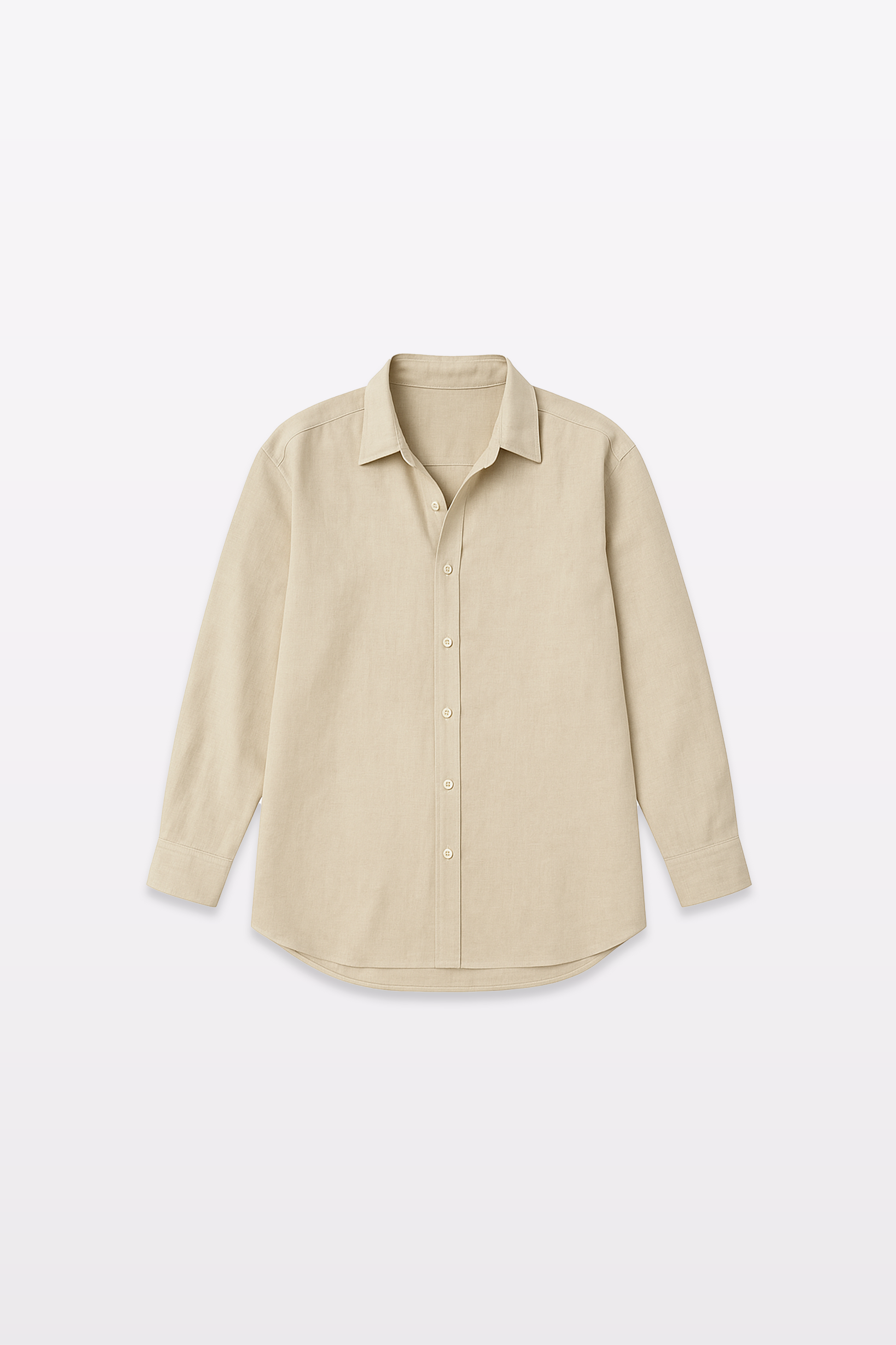 Detail shot of the Harper Slein Off White Oxford Shirt on a white background.