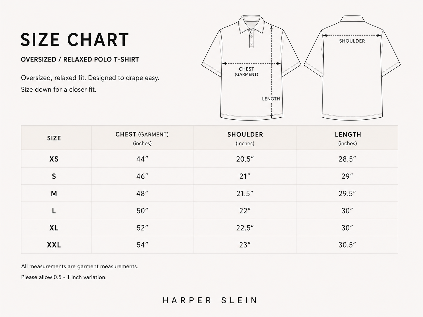 Size chart