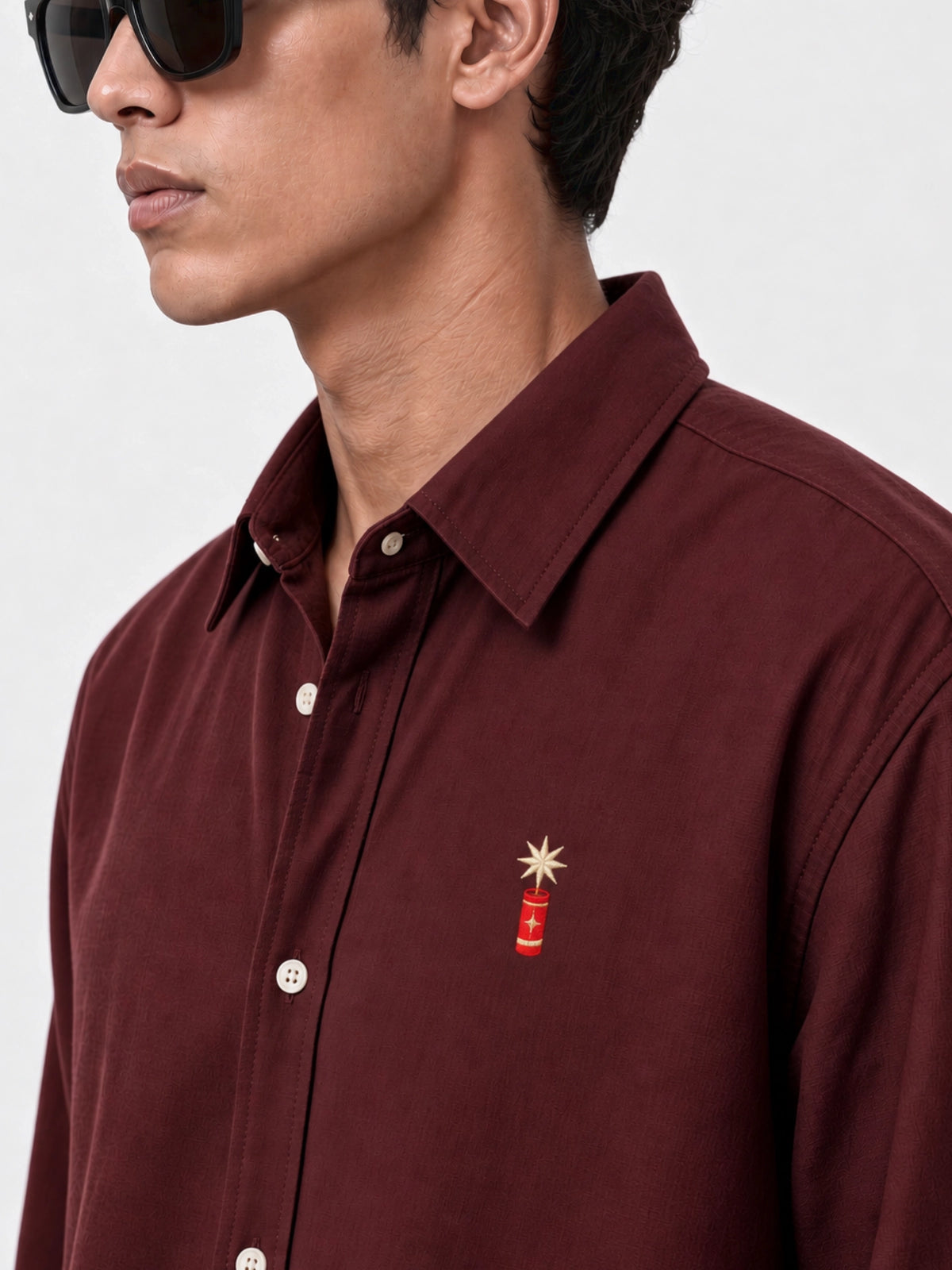 The Firecracker Shirt - Burgundy