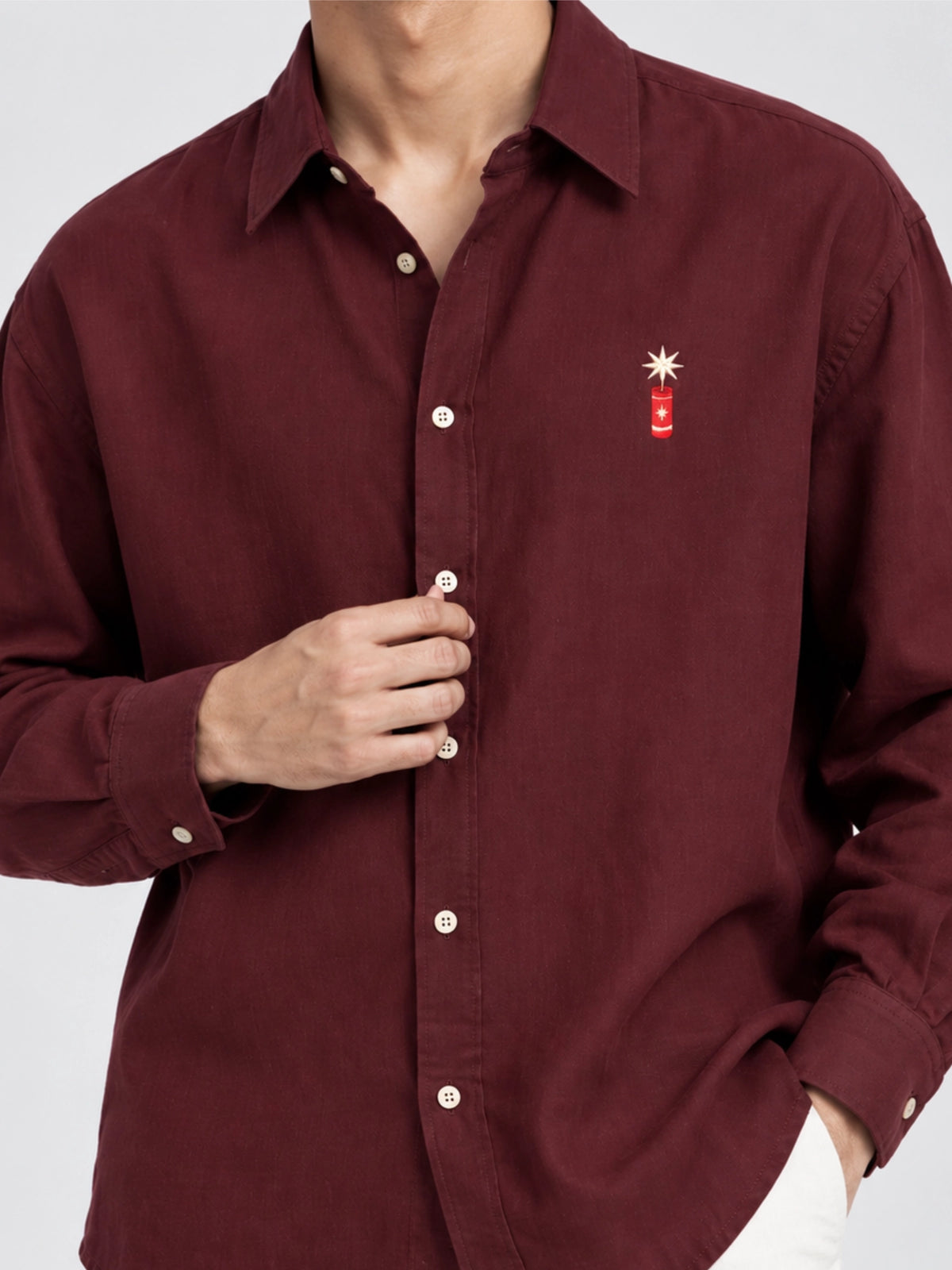 The Firecracker Shirt - Burgundy