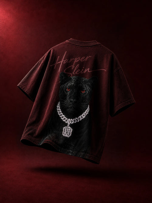 Bloodline Panther Rhinestone Tee — flat lay