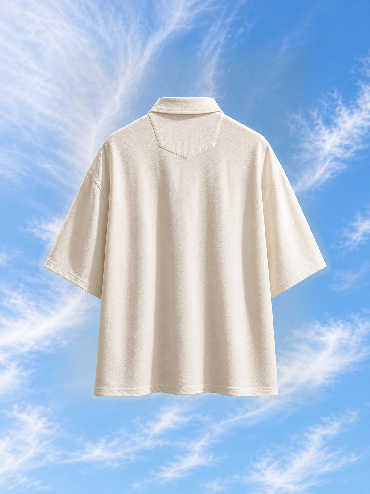Cloud Zip Polo — flat lay