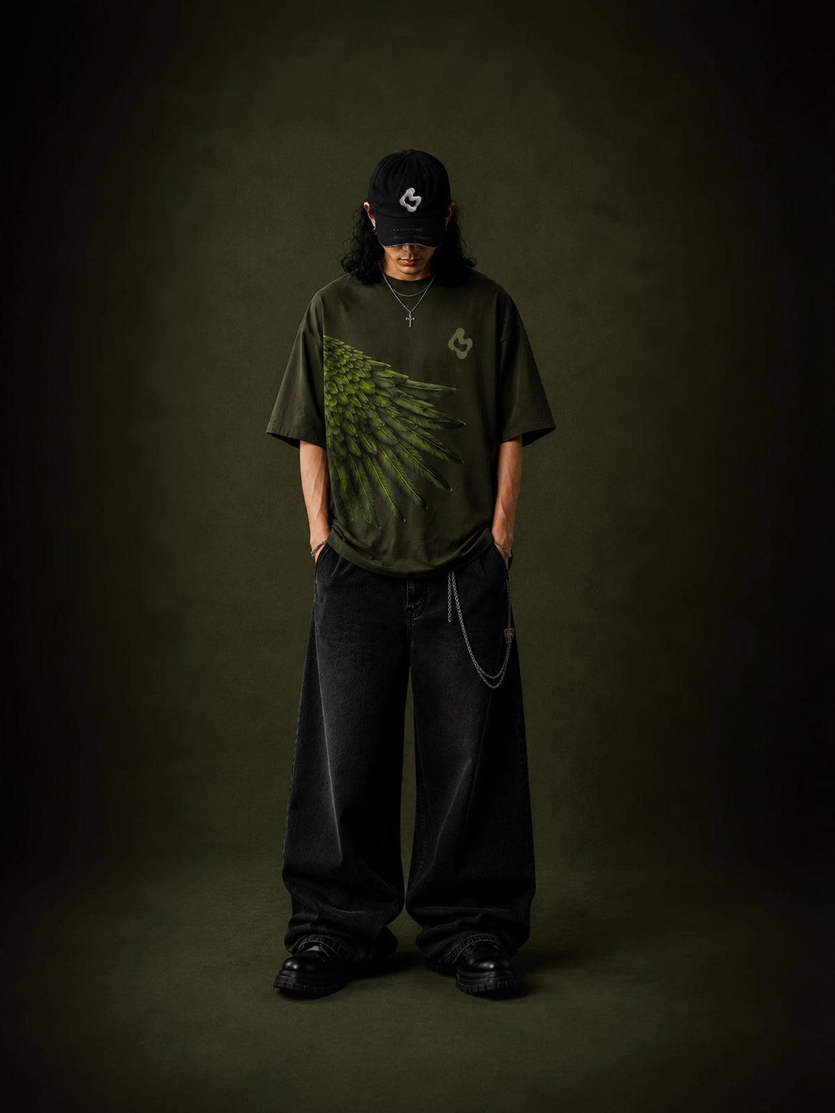 Emerald Wing Rhinestone Tee — product photo