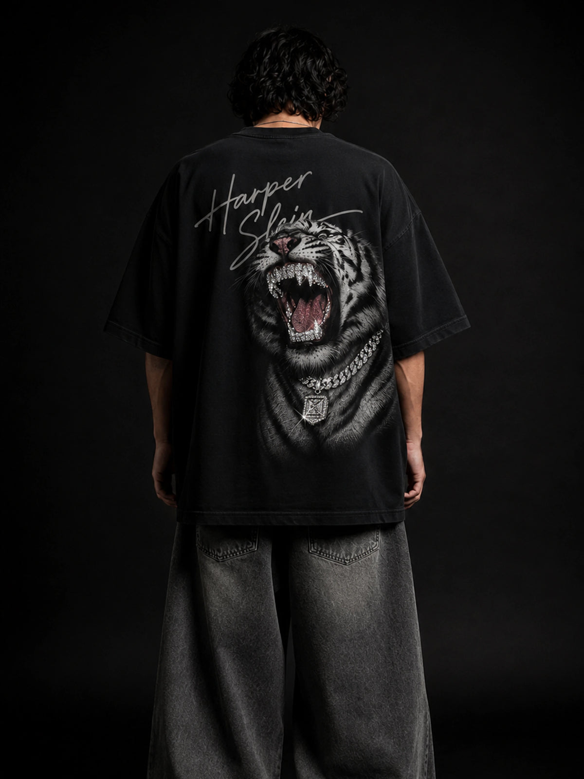 Frostbite Tiger Rhinestone Tee — product photo