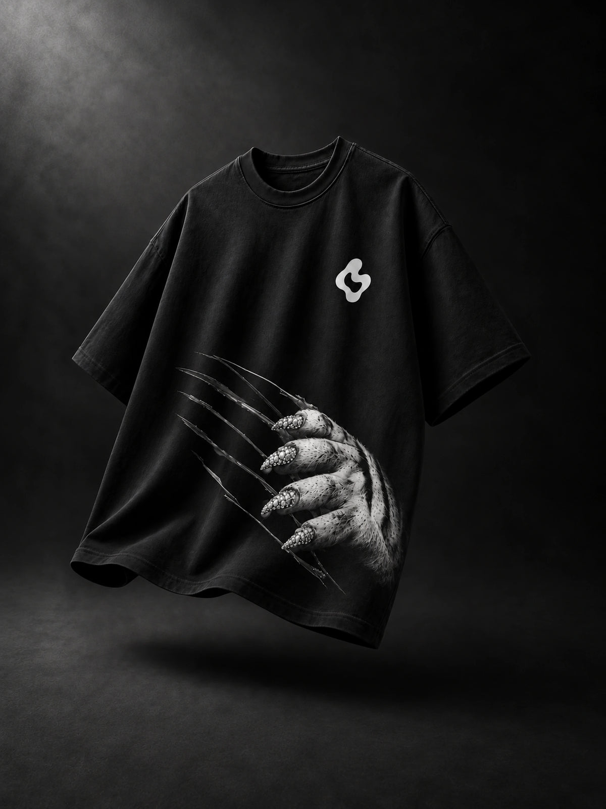 Frostbite Tiger Rhinestone Tee — flat lay