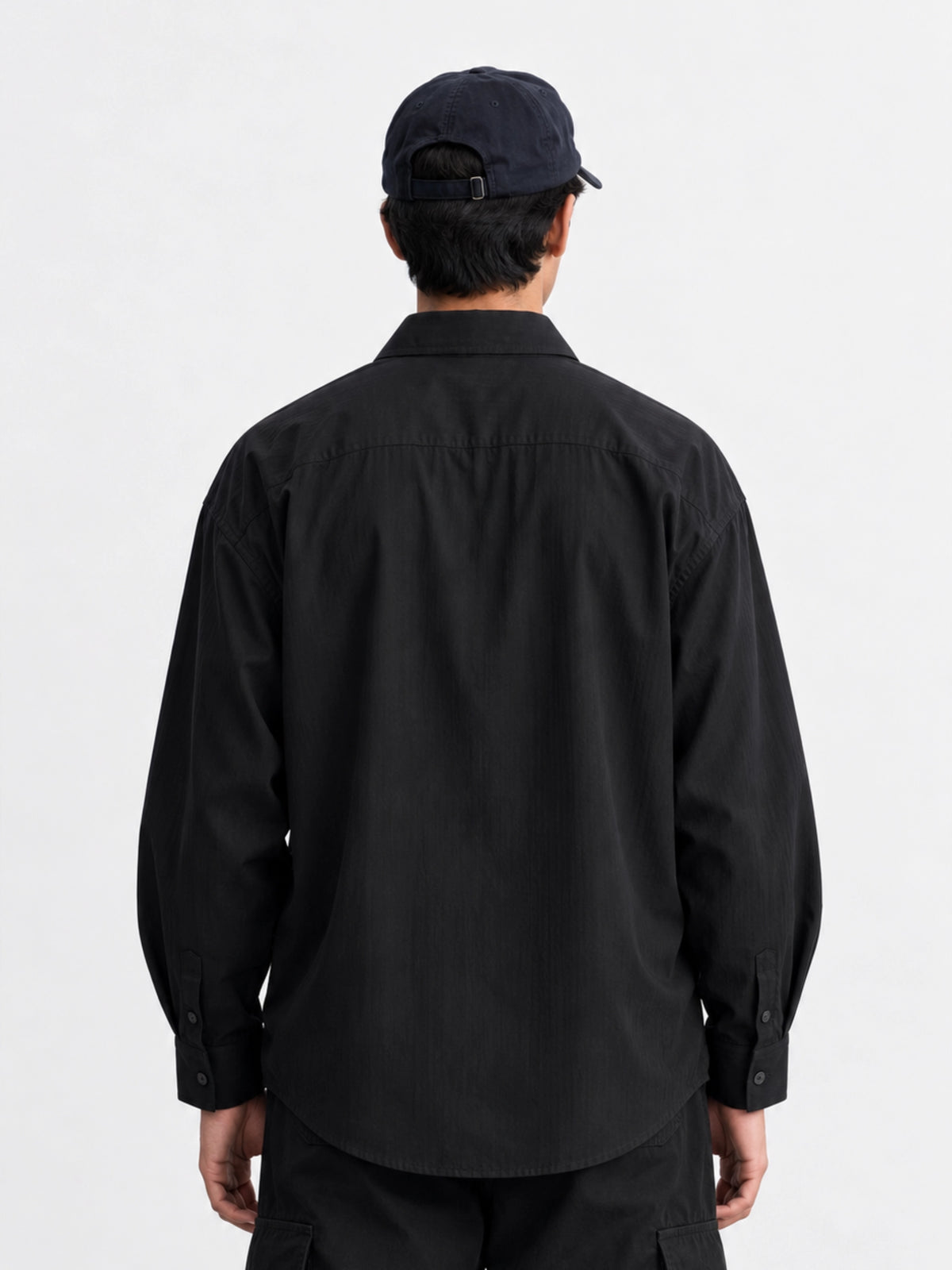 The Ghost Shirt in black, plain back view