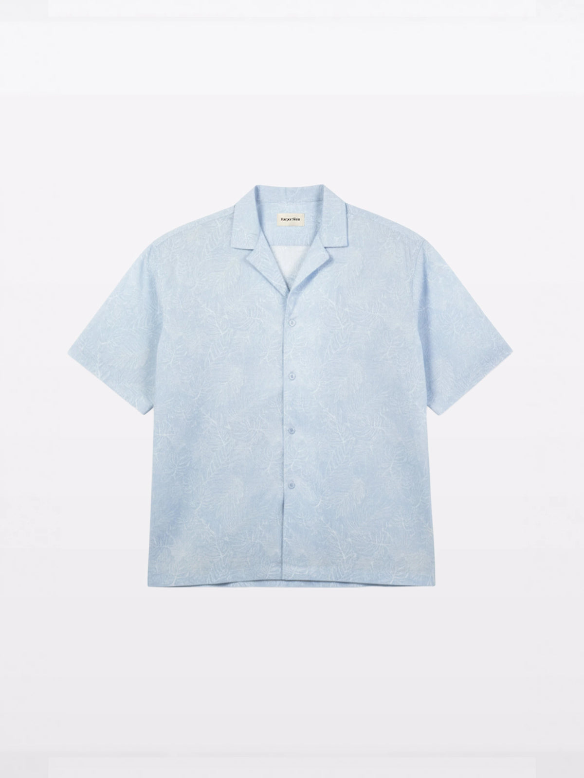 Sky Blue Cuban Collar Shirt — flat lay
