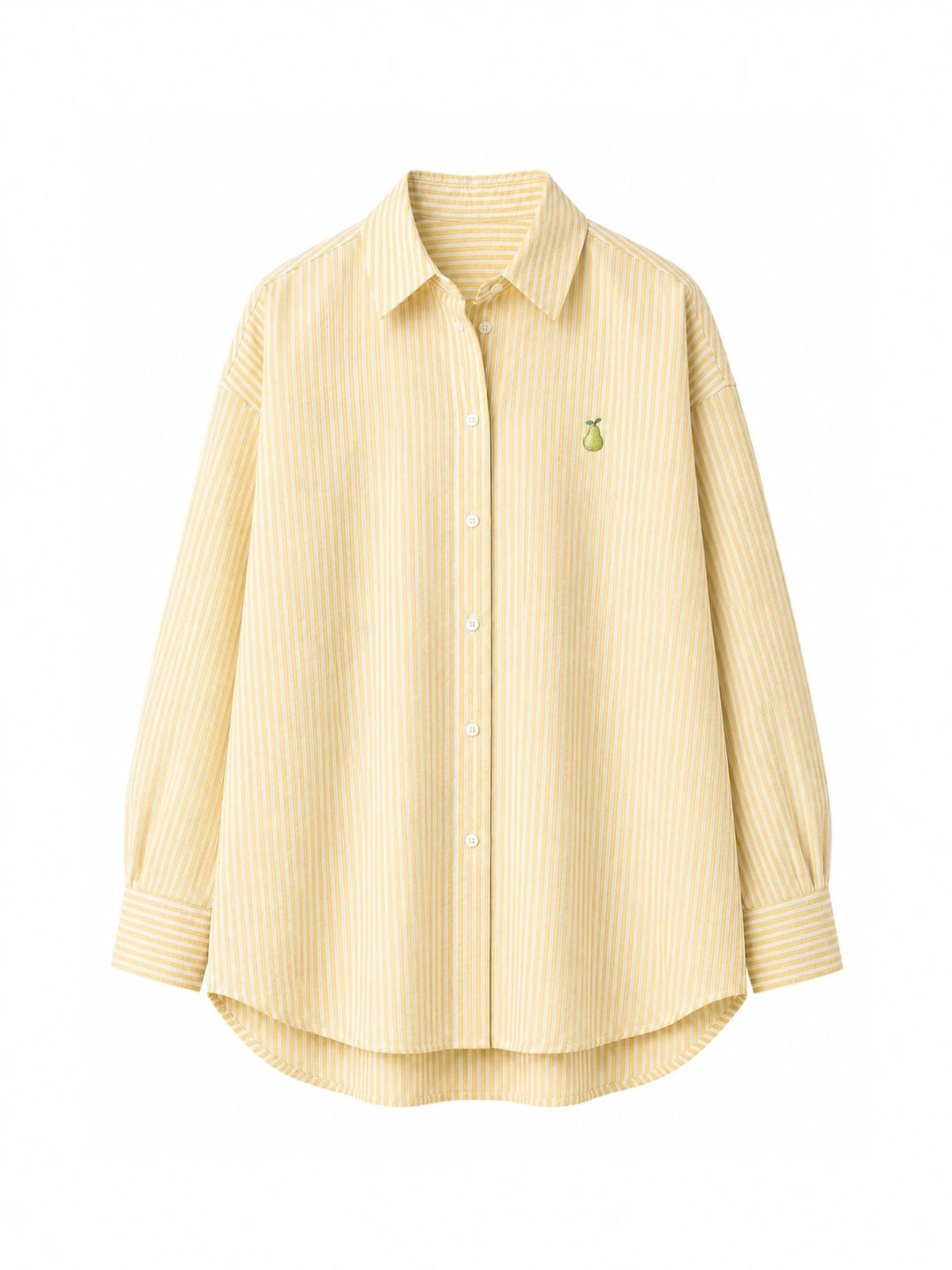 The Pear Shirt - butter yellow — flat lay