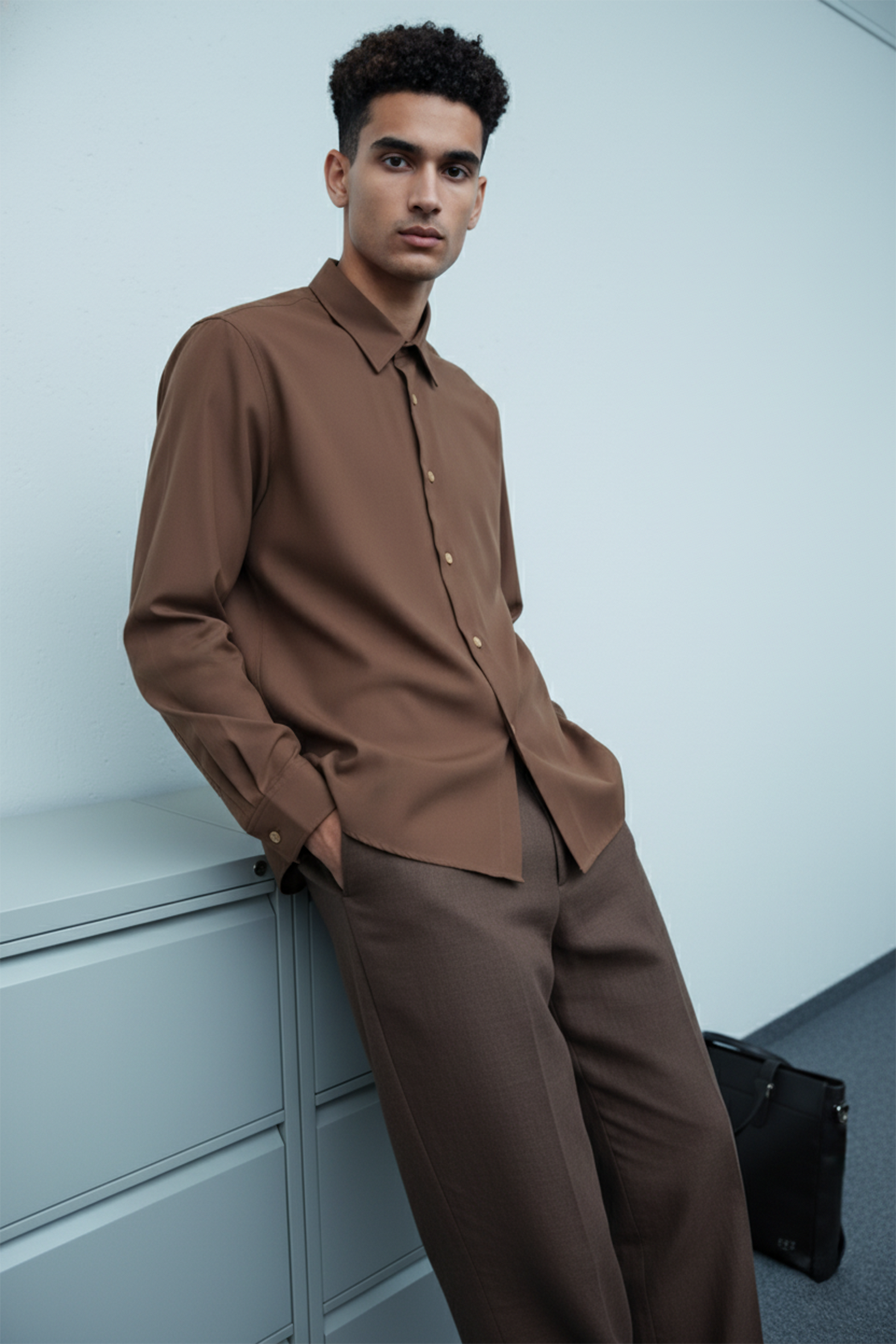 The Studio Shirt Men Clay Brown