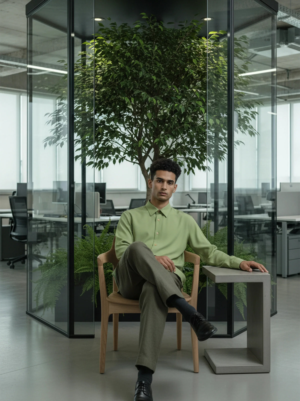 The Studio Shirt Men Sage Green - Harper Slein