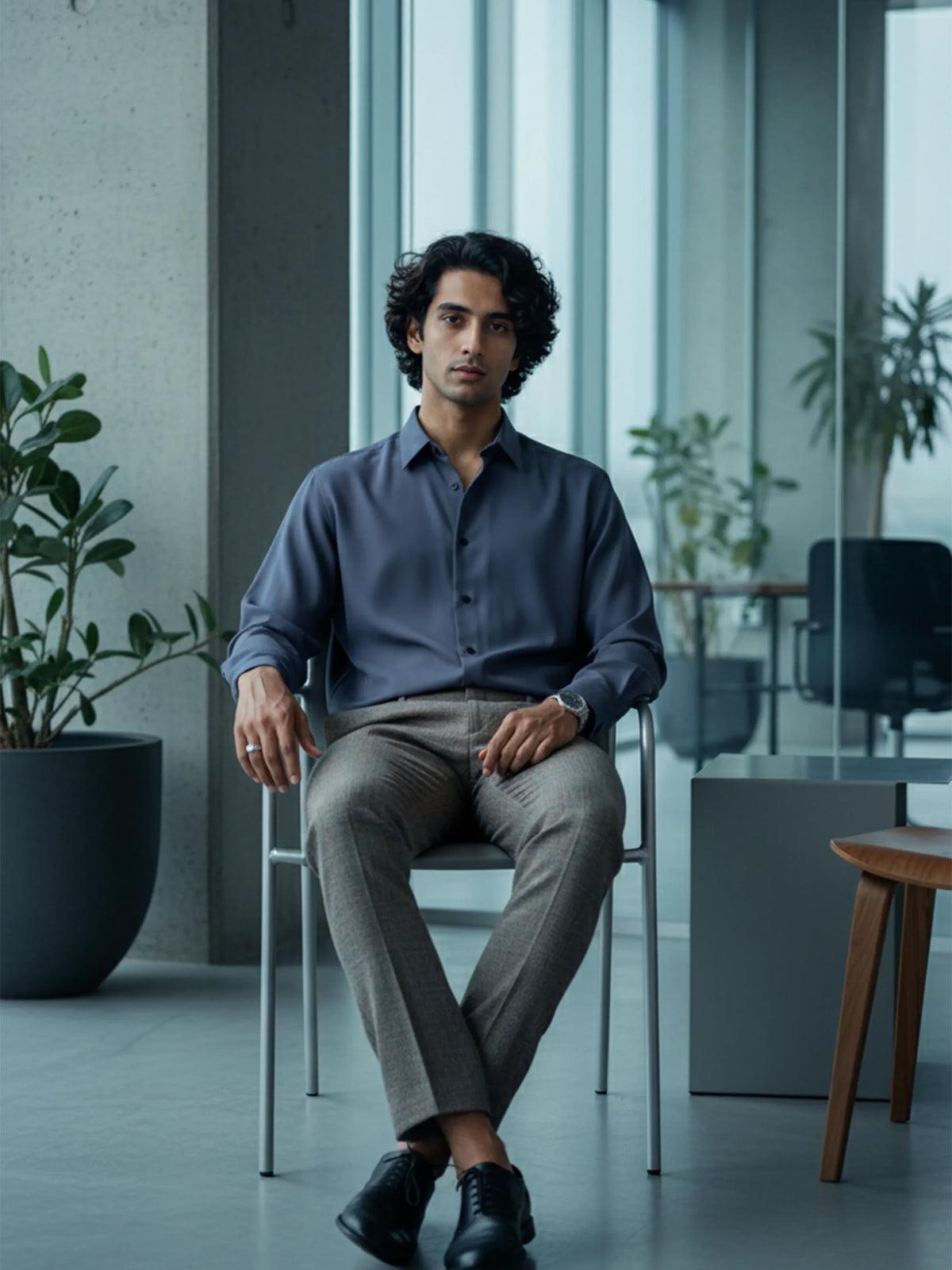 The Studio Shirt Men Slate Blue - Harper Slein
