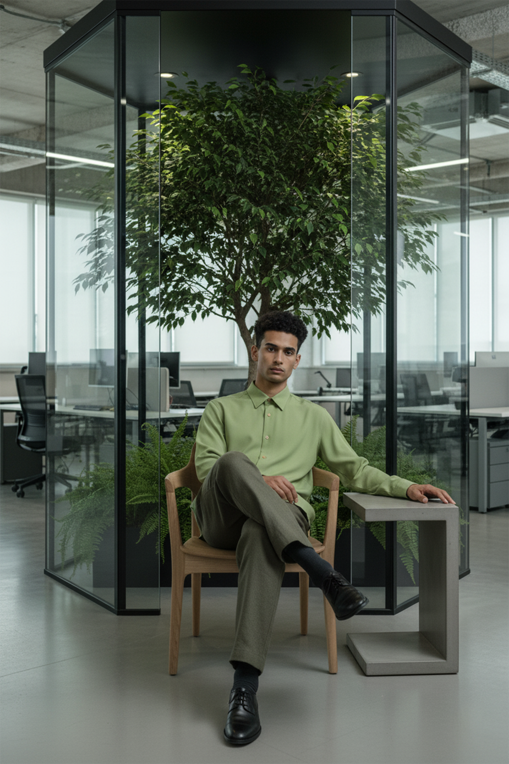 The Studio Shirt Men Sage Green