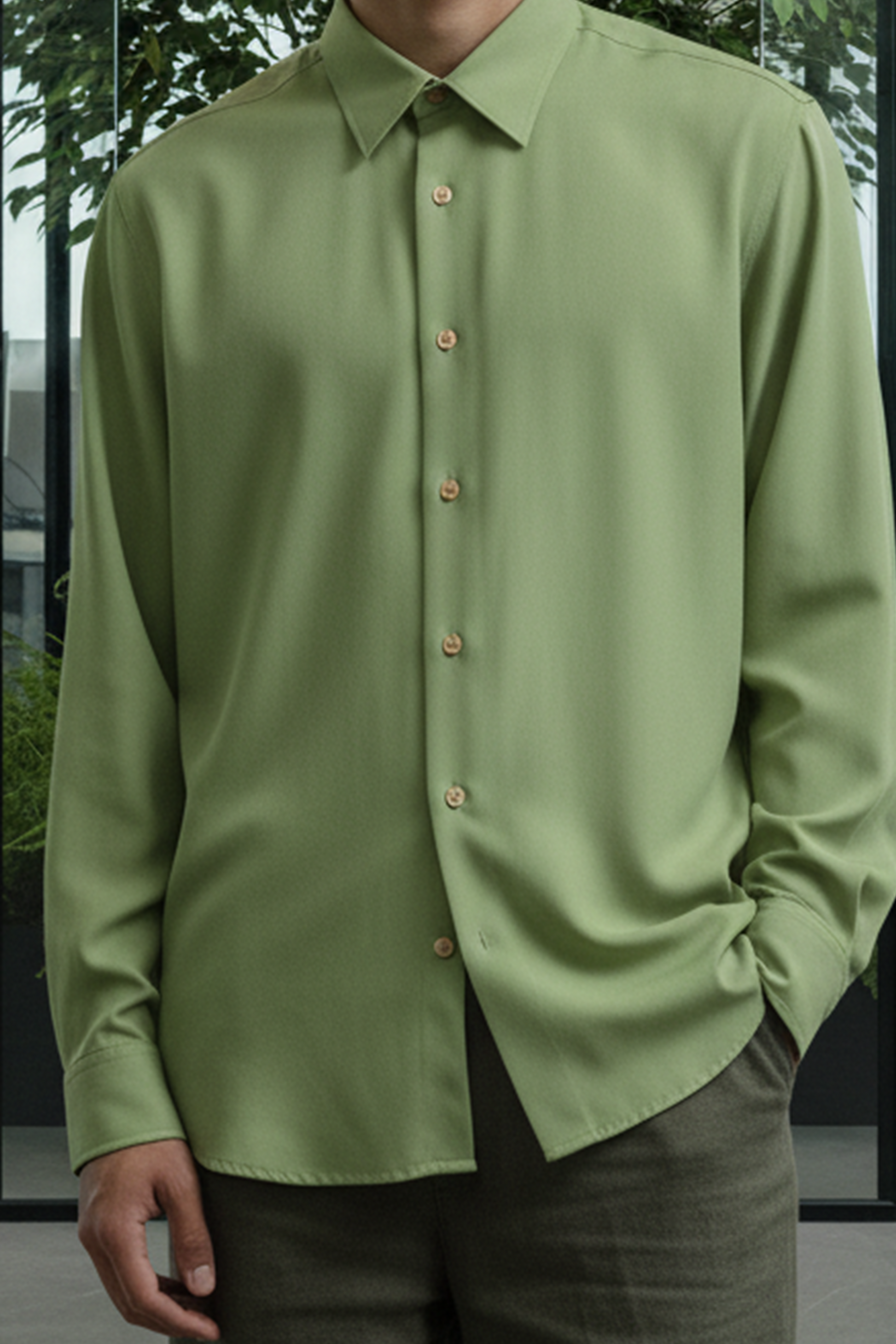 The Studio Shirt Men Sage Green