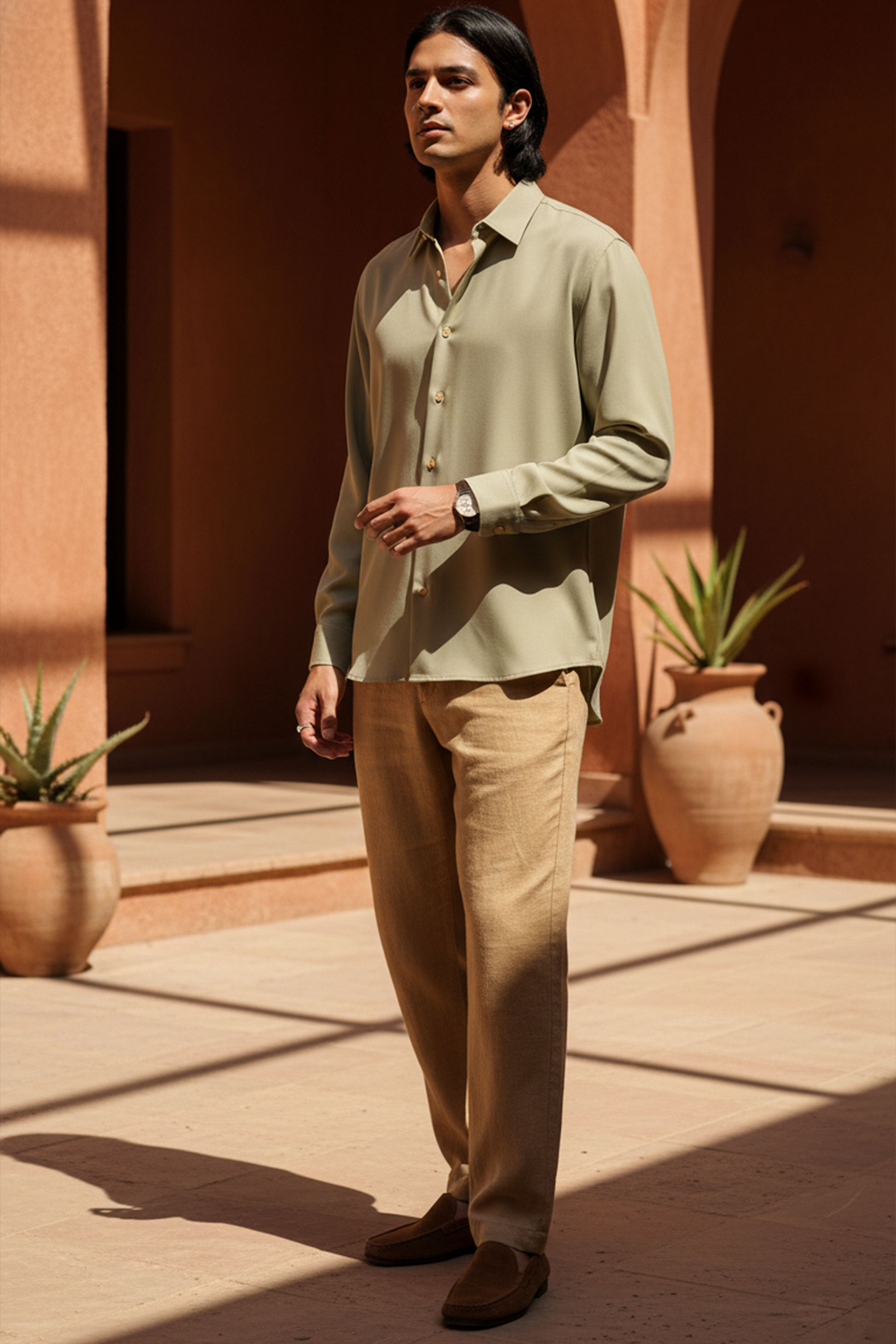 The Studio Shirt Men Sand Beige
