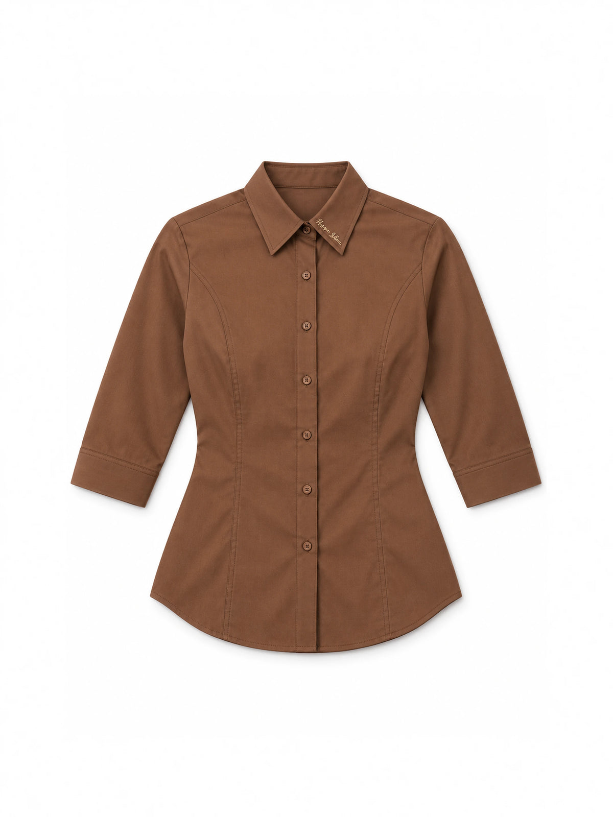 The Studio Shirt Women - Clay Brown — front flat lay