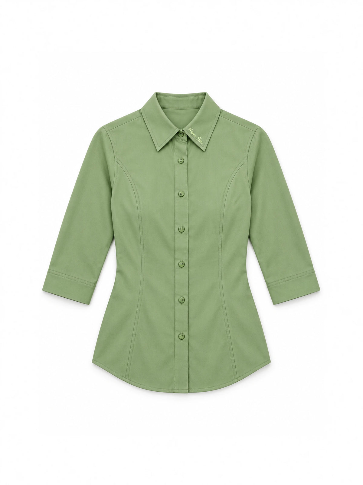 The Studio Shirt Women - Sage Green — front flat lay